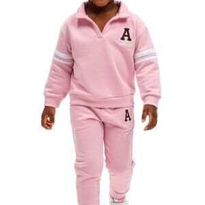 Aeropostale Girls' 2-Piece Pink Fleece Joggers Set Outfit 18M NWT